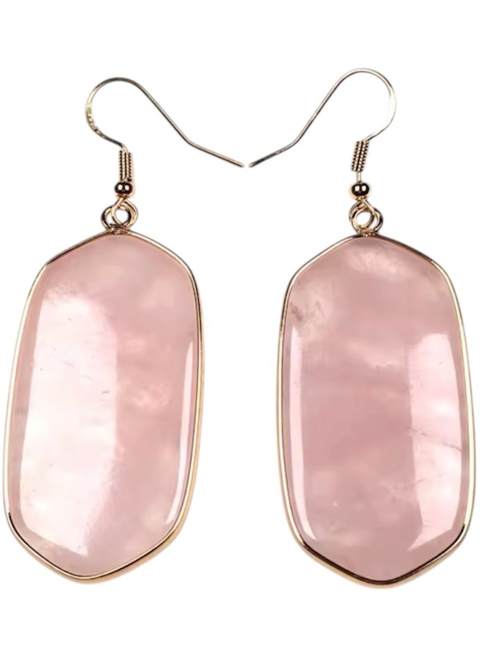 Rose quartz gold earrings